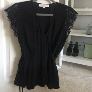 Black lace cap sleeves